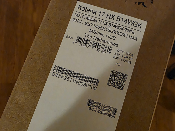 UUS MSI KATANA 17 HX B14WGK
