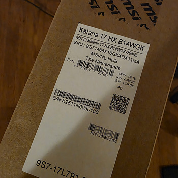 UUS MSI KATANA 17 HX B14WGK