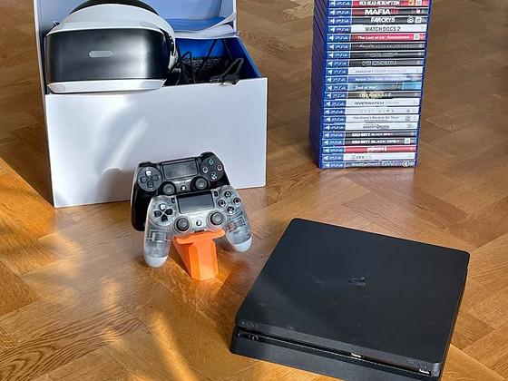 PlayStation 4 Slim 1TB + 2 kontrollerit + PS VR + 22 mängu
