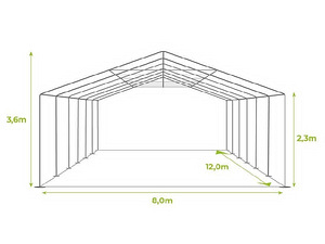 Peotelk 8x12 m (96 m2) — kasutatud (6 foto / 8)