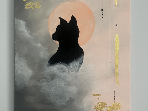 Оригинальная акриловая картина «Black Cat»