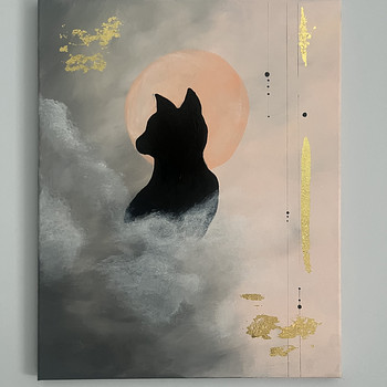 Оригинальная акриловая картина «Black Cat»