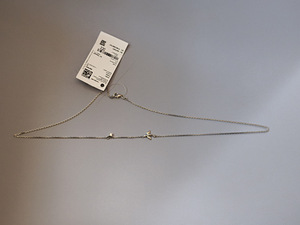Серебряное колье 925 пробы с ласточкой и фианитом, 55 см (9 фото из 9)
