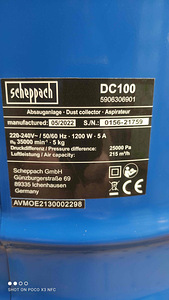 Пылесос Scheppach DC100 (3 фото из 3)