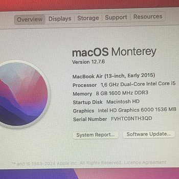 Apple MacBook Air 13" 2015 8GB/128GB.