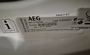 Pesumasin Aeg LFJ64702 7kg 1400p/min (5 foto / 5)