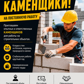 Требуются каменщики
