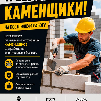 Требуются каменщики