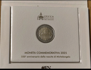 2 euro 2025 Vatikan Michelangelo BU (3 foto / 3)