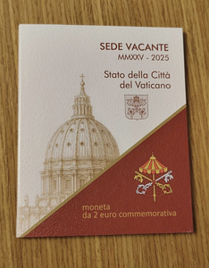 2 евро 2025 Ватикан Sede Vacante BU (1 фото из 3)