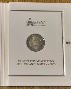 2 евро 2025 Ватикан Sede Vacante BU (3 фото из 3)