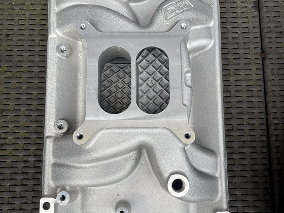 Weiand SBC Aluminum Intake Manifold Holley 4150 Dual Plane 2