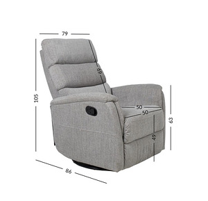 Tugitool BARCLAY manuaalne recliner, pöörlev ja kiikuv, hele (3 foto / 3)