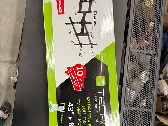 Teleri seinakinnitus Techly, 43–80", pööratav ja kallutatav