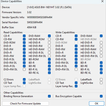 Müün ASUS BW‑16D1HT