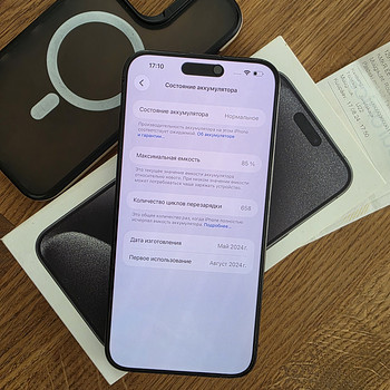 iPhone 15 Pro Max 256Gb Black, чек о покупке и гарантия