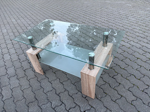 Стильный стеклянный журнальный столик (110x60 cm) (2 фото из 3)