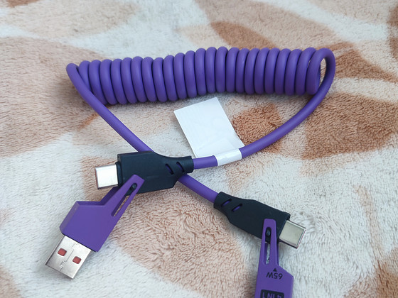 DINIJIE 4-ühes spiraalkaabel – USB-C/Type-C