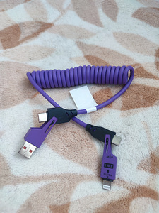 DINIJIE спиральный кабель 4-в-1 – USB-C/Type-C (2 фото из 5)