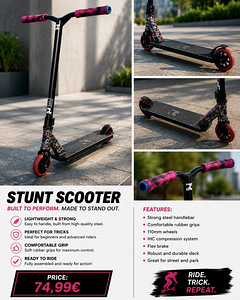 Laste stunt scooter väga heas seisukorras (1 foto / 1)