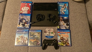 Sony Playstation 4 500GB + 8 mängu, CUH-1116A mudel. (1 foto / 4)