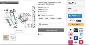 BMW VANOS nukkvõlli reguleerimissõlm (sisselase) — 113686010 (3 foto / 3)