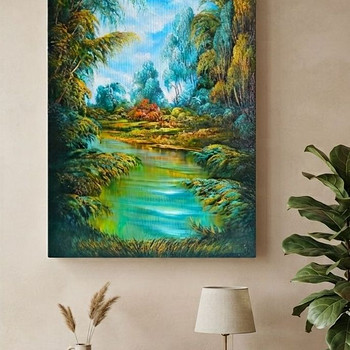 Õlimaal "Värviline metsajõgi" 90 cm x 60 cm, küljelt 3,5 cm