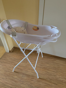 Laste vann valge tähega, 84 cm + alus + vannipadi (1 foto / 2)
