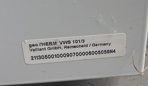Vaillant геотермальный тепловой насос geo THERM VWS 101/3 10 (2 фото из 2)