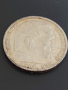 Hõbemünt 5 riigimarka 1937 (Saksamaa, Berliin) (1 foto / 4)