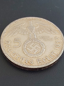 Hõbemünt 5 riigimarka 1937 (Saksamaa, Berliin) (4 foto / 4)
