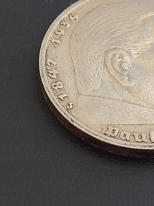 Hõbemünt 5 Reichsmark 1935 (Paul von Hindenburg) (2 foto / 4)