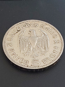 Hõbemünt 5 Reichsmark 1936 (Saksamaa, Berliin "A") (3 foto / 3)