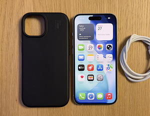 Apple iPhone 15 Blue v heas korras. Aku 100% Gar 05.2027 (6 foto / 9)