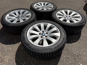 18" оригинальные диски BMW style 250 + шипованные шины 235/50/18 (5 фото из 8)