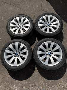 18" оригинальные диски BMW style 250 + шипованные шины 235/50/18 (6 фото из 8)