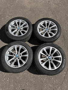 17" оригинальные диски BMW style 395 5x120 + шипованные шины 225/55 (7 фото из 7)