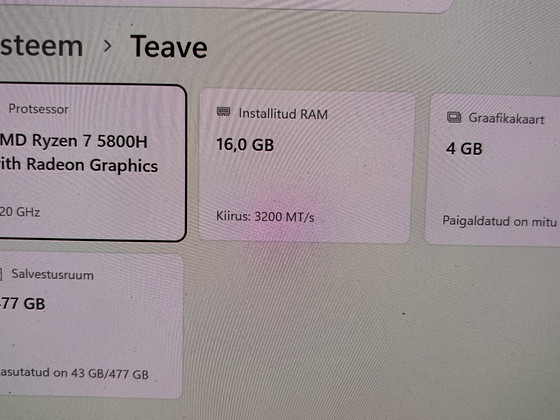 ASUS Vivobook 14" OLED ekraan, 4gb graafika