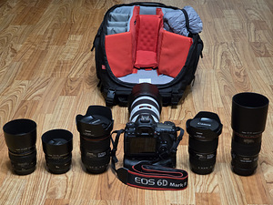 Canon EOS 6D Mark II с объективами, в рюкзаке (3 фото из 10)