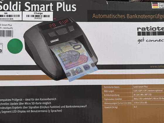 Ratiotec Soldi Smart Plus rahatähtede kontrollseade – EUR/GB