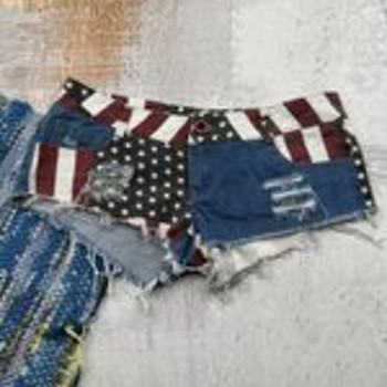 Japanese Brand Original Vintage Mini Shorts US Flag Print