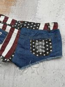 Japanese Brand Original Vintage Mini Shorts US Flag Print (2 foto / 6)