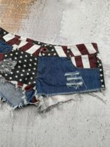 Japanese Brand Original Vintage Mini Shorts US Flag Print (5 foto / 6)