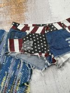 Japanese Brand Original Vintage Mini Shorts US Flag Print (6 foto / 6)