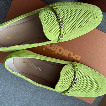 Baldinini Original New Green Leather Loafers