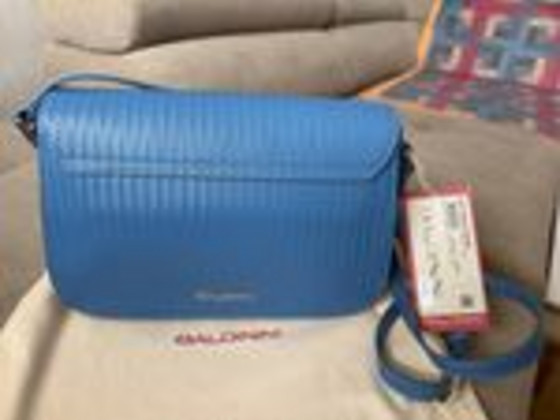 Baldinini Original New Blue Leather Crossbody Bag