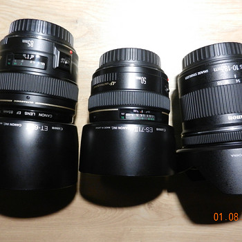 Canon EF 85mm 50mm 10-18mm