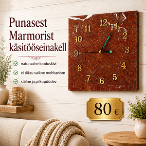 Naturaalsest Puunasest Marmorist Seinakell (1 foto / 3)