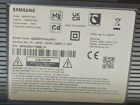 Samsung QE85Q7FAAU 85″ 4K UHD QLED teler, must