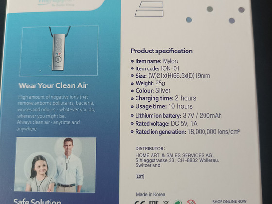 My iOn Therapy Air by Zepter Portable Personal Air Purifier